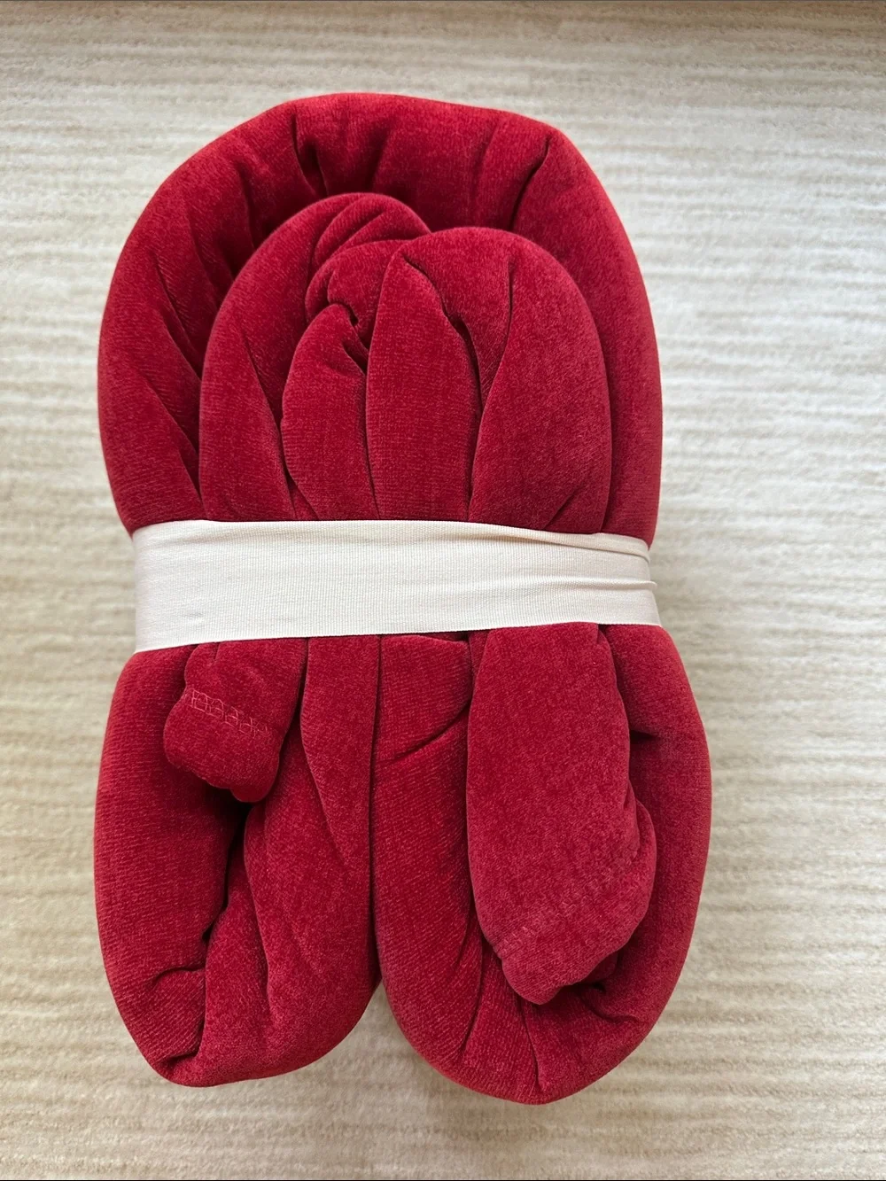 Threshold Chenille & Faux Shearling Blanket Reverse Plush Red Full Queen 90”x92”